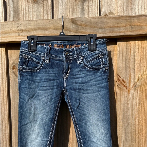 Rock Revival  Dark Blue Skinny Jeans Scarlet straight legged size 27/29 # 012 - Picture 2 of 10